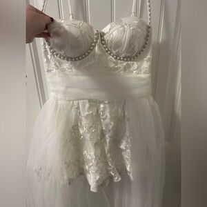 White “These Three” Boutique ROMPER. NWT